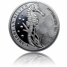 1 oz Silbermünze Caribbean Barbados Seahorse - Seepferdchen (2020)