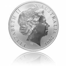 Austral. Känguru 1 Unze 999/1000 Silber (2001) minimal Rand angelaufen