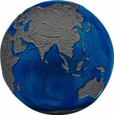 Silbermünze 3 oz Blauer Planet Erde bei Nacht - Blue Marble Kugelförmig 2021