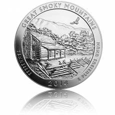 5 oz Silber US- Mint American Beautiful Great Smoky Mountaine Tennessee (2014)