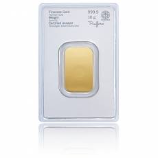 10 gramm Heraeus - Goldbarren 999,9/1000