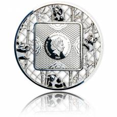 Silbermünze 2 oz Filigree Panda PP 2021