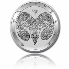 Silbermünze 1 oz Widder Tierkreiszeichen Zodiac