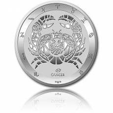 Silbermünze 1 oz Krebs Tierkreiszeichen Zodiac