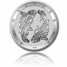 Silbermünze 1 oz Fische Tierkreiszeichen Zodiac