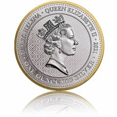 Silbermünze 1 Unze The Queen´s Virtues - Victory St. Helena Goldring Rainbow 2021