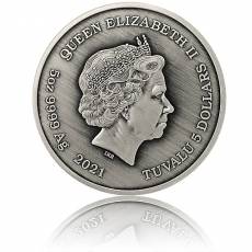 Silbermünze 5 oz Gods of Olympus Poseidon Antik Finish 2021