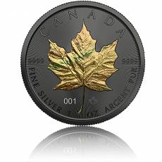 1 oz Silbermünze Maple Leaf Golden Holo Schimmer Effekt 2021