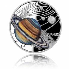 1 oz Silbermünze Solar System  Saturn Polierte Platte 2021