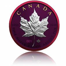 1 oz Silbermünze Maple Leaf Golden Space Metals Effekt 2021