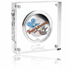 Silbermünze 1 oz The Simpsons Itchy & Scratchy PP farbig 2021
