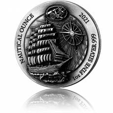 1 Unze Silbermünze Ruanda Nautical Ounce Serie -  Sedov Antik Finish High Relief 2021