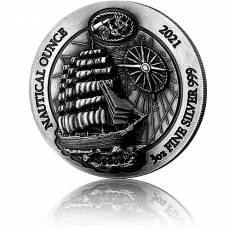 3 Unzen Silbermünze Ruanda Nautical Ounce Serie -  Sedov Antik Finish High Relief 2021