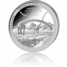 1 Unze Silbermünze Prehistoric Life Mamenchisaurus 2020