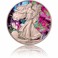 Silbermünze 1 oz American Eagle Spirit Animals - Art Color Collection - Schmetterling 2021