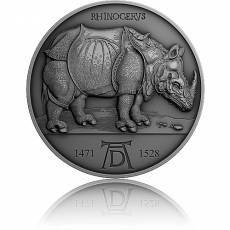 Silber 2 oz RHINOCERUS Albrecht Dürer 550. Jahrestag 2021