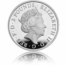 Silbermünze 1 oz Tudor Beasts Lion of England Polierte Platte 2022
