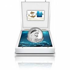 Silbermünze 1 kg Ocean Five Weißer Hai PP 2022