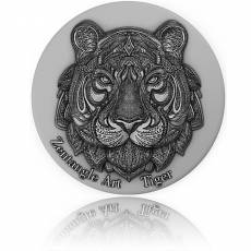 Silbermünze 2 oz Tiger Zentangle Art 2021