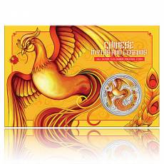 1 oz Silber Australien Perth Mint Chinese Myths and Legends - Phönix Red and Gold Color Coincard 2022