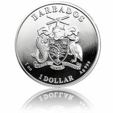 1 oz Silbermünze Caribbean Barbados Seahorse - Seepferdchen 2022