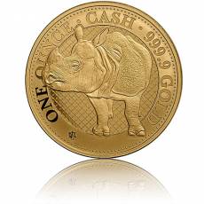 Goldmünze 1 oz St. Helena India Wildlife Nashorn - Rhino 2022