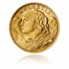Vreneli Schweiz 20 Franken Goldmünze 1898