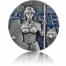 2 Unzen Silber Walküre Hildegard Antik Finish High Relief 2022
