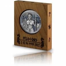 2 Unzen Silber Walküre Hildegard Antik Finish High Relief 2022