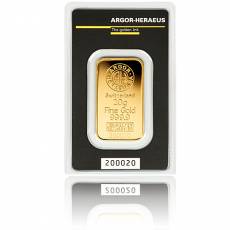 20 gramm Argor-Heraeus - Goldbarren 999,9/1000