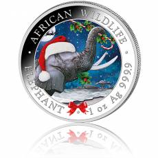 Silbermünze 1 oz Somalia Elefant Schneekugel 2023