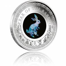 1 oz Silbermünze Australien Opal-Serie Lunar Hase 2023