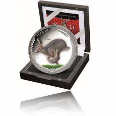 Silbermünze 1 oz Jahr des Hasen / Year of the Rabbit Palau PP Farbe 2023