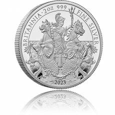 Britannia 2 Unzen Silber Polierte Platte 2023