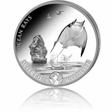 1 Unze Silbermünze World´s Wildlife Rochen 2023
