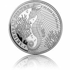 1 oz Silbermünze Caribbean Barbados Seahorse - Seepferdchen 2023