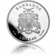 1 oz Silbermünze Caribbean Barbados Seahorse - Seepferdchen 2023