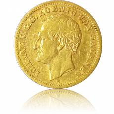 Goldmünze 10 Reichsmark Friedrich Johann Sachsen 1873 E