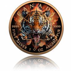 Silbermünze 1 oz Burning Tiger Edition - Maple Leaf 2023