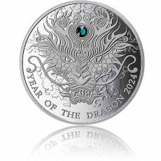 Silbermünze 1/2 oz Year of the Dragon Swarovski 2024