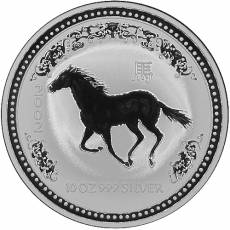 Australien Lunar I Pferd 10 Unzen Silber 2002
