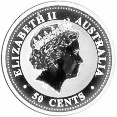 Silbermünzen 1/2 oz Australien Lunar I Schlange 2001