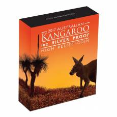 Australian Kangaroo 1 Oz Silber Proof High Relief 2017