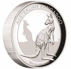 Australian Kangaroo 1 Oz Silber Proof High Relief 2016