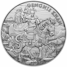 Silber Round 1 oz Legendary Warriors Dschingis Khan