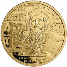 1 oz Gold Icons of Inspiration Johannes Gutenberg 2024
