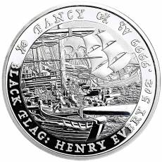 5 oz Silbermünze Tuvalu Black Flag Piratenschiff The Fany 2023