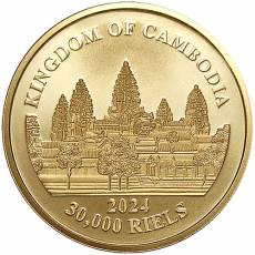 Goldmünze 1 oz Chinesischer Tiger Kambodscha 2024