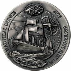 1 Unze Silbermünze Ruanda Nautical Ounce Serie - Great Eastern Antik Finish High Relief 2023