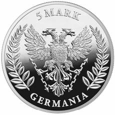 1 Unze Silber Germania 5 Mark Polierte Platte 2024